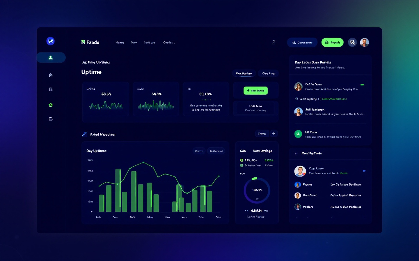 StatusPulse dashboard displaying real-time latency graphs, global probe status, and multi-channel alert configurations